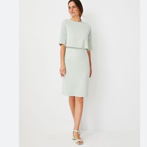 Ann Taylor | Dresses | Ann Taylor Overlay Elbow Sleeve Midi Dress In Mint  Green | Poshmark